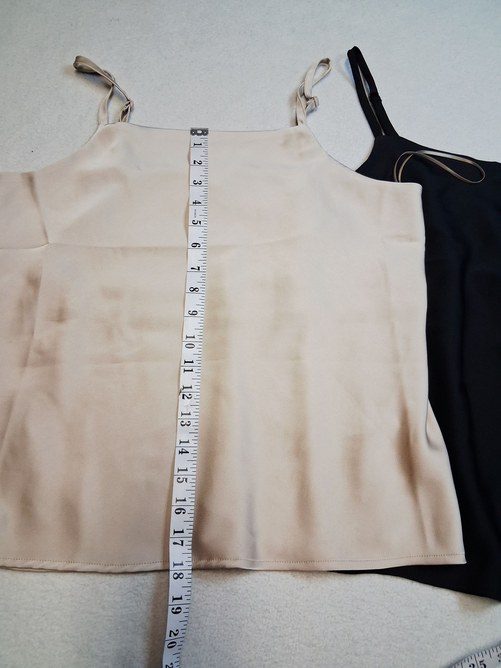 Women's Satin Cami Tank Tops - Black and Cream - Picture 3 of 8